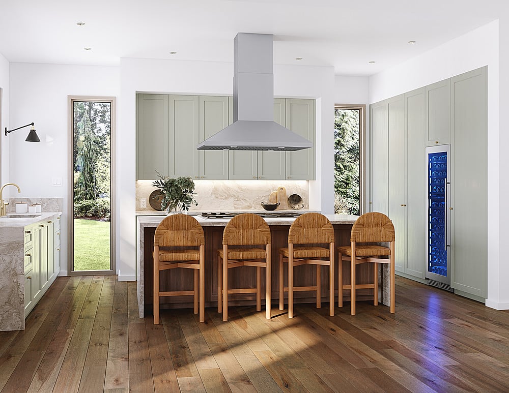 Zephyr 48 inches Externally Vented Island Range Hood Stainless Steel