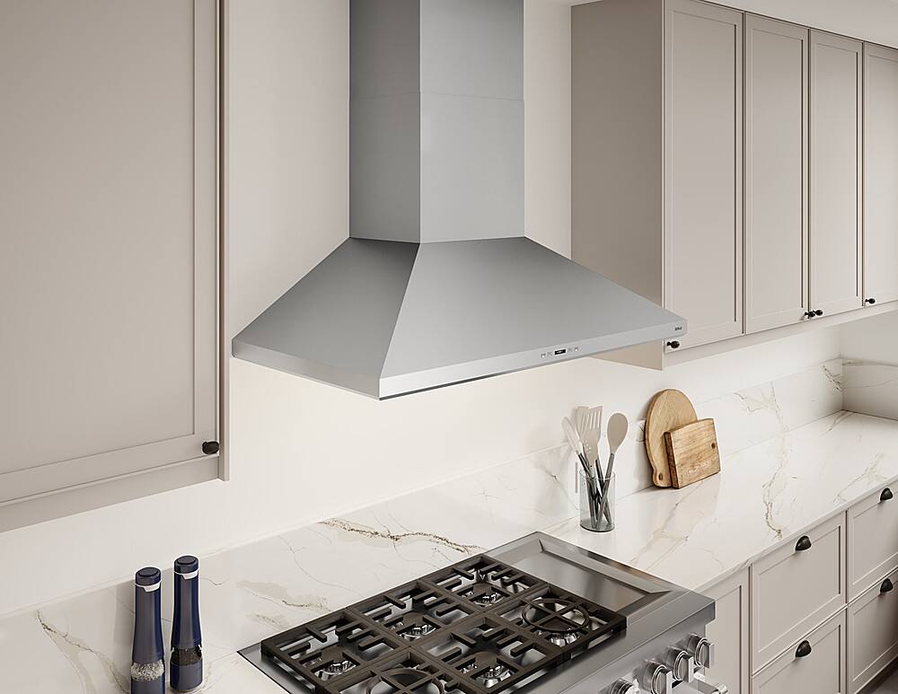 Alt View 14. Zephyr - Siena 48 in. 1200 CFM Externally Vented Wall Mount Range Hood with LED Lighting - Stainless Steel.