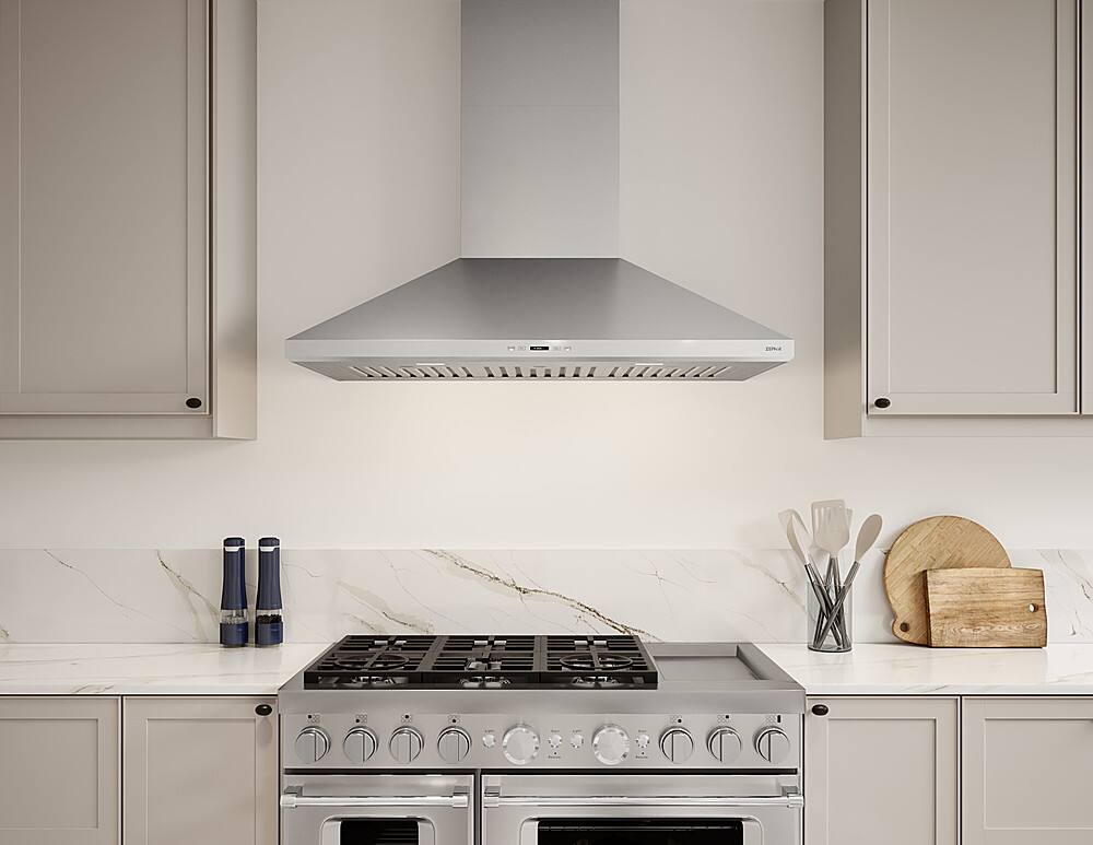 Alt View 11. Zephyr - Siena 42 in. 1200 CFM Externally Vented Wall Mount Range Hood with LED Lighting - Stainless Steel.