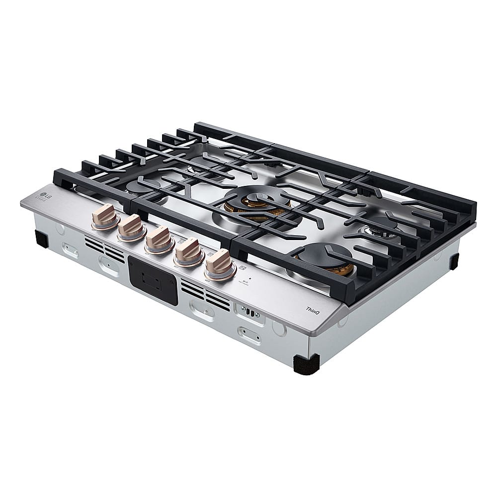 Alt View 15. LG - STUDIO 30” Built-In Smart Gas Cooktop with 5 burners and Griddle - Essence White.