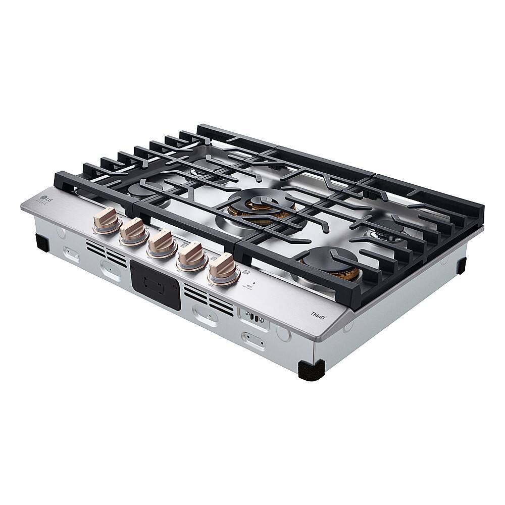 Alt View 15. LG - STUDIO 30” Built-In Smart Gas Cooktop with 5 burners and Griddle - Essence White.