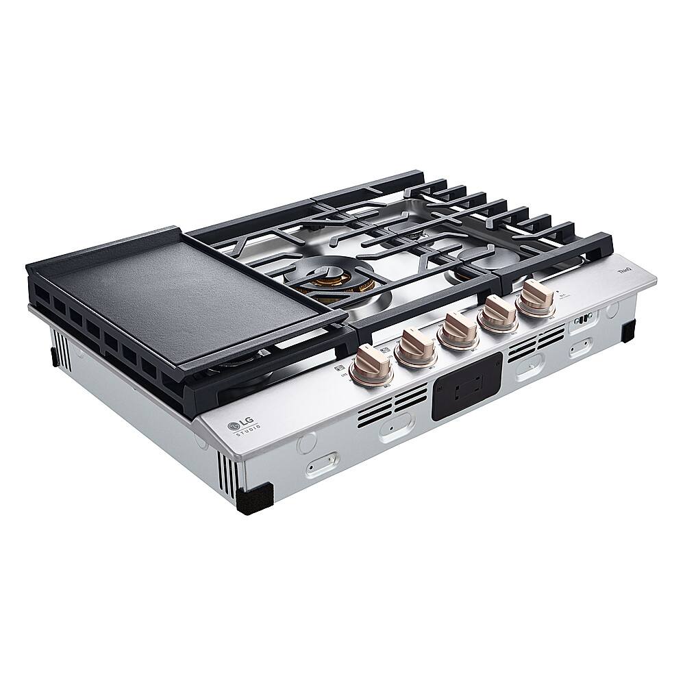 Alt View 17. LG - STUDIO 30” Built-In Smart Gas Cooktop with 5 burners and Griddle - Essence White.