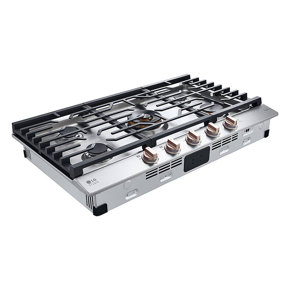 Alt View 16. LG - STUDIO 36” Built-In Smart Gas Cooktop with 5 burners and Griddle - Essence White.