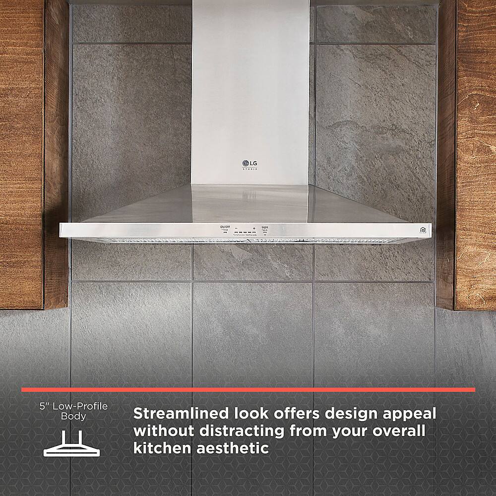 LG offers a streamlined look for their microwave oven, providing design appeal without distracting from the overall kitchen aesthetic. The 5" low-profile body of the microwave ensures a sleek and modern appearance, while still maintaining functionality and efficiency.