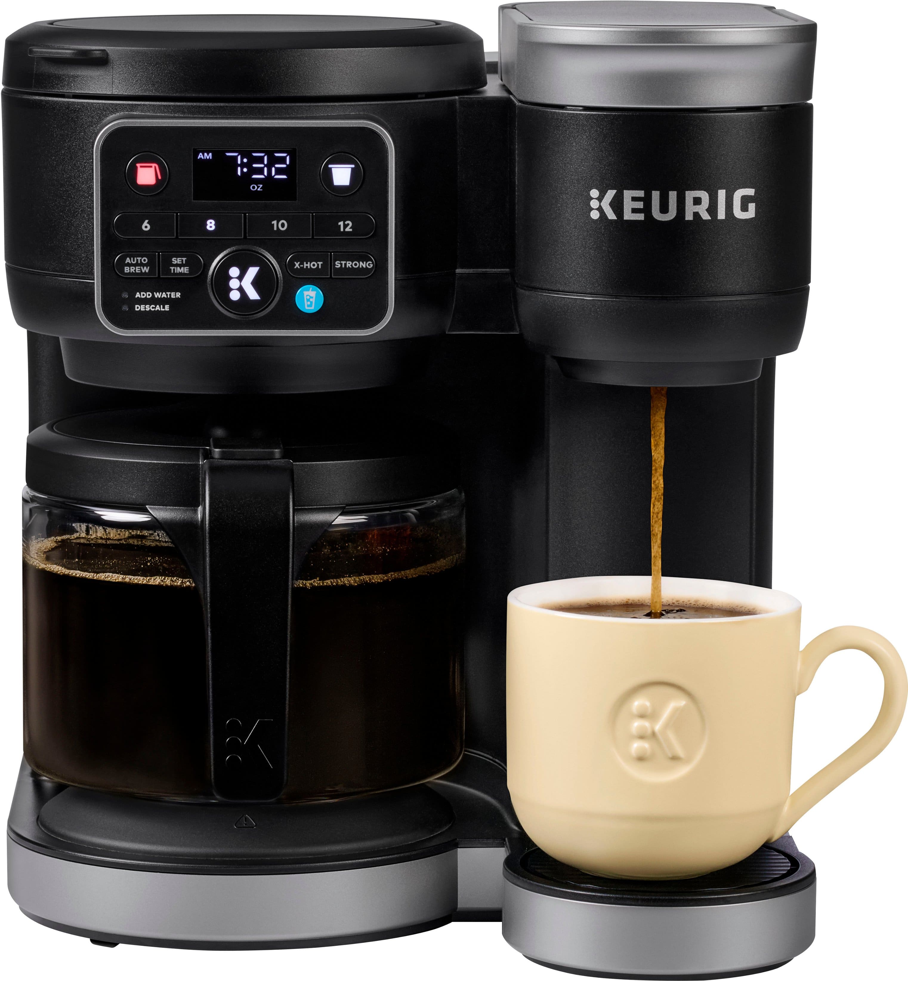 Keurig - K-Duo Single Serve & Carafe Coffee Maker - Black - Front_Zoom