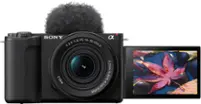 Sony - Alpha ZVE10 II: APS-C Content Creators’ Camera Kit - Black - Front_Zoom