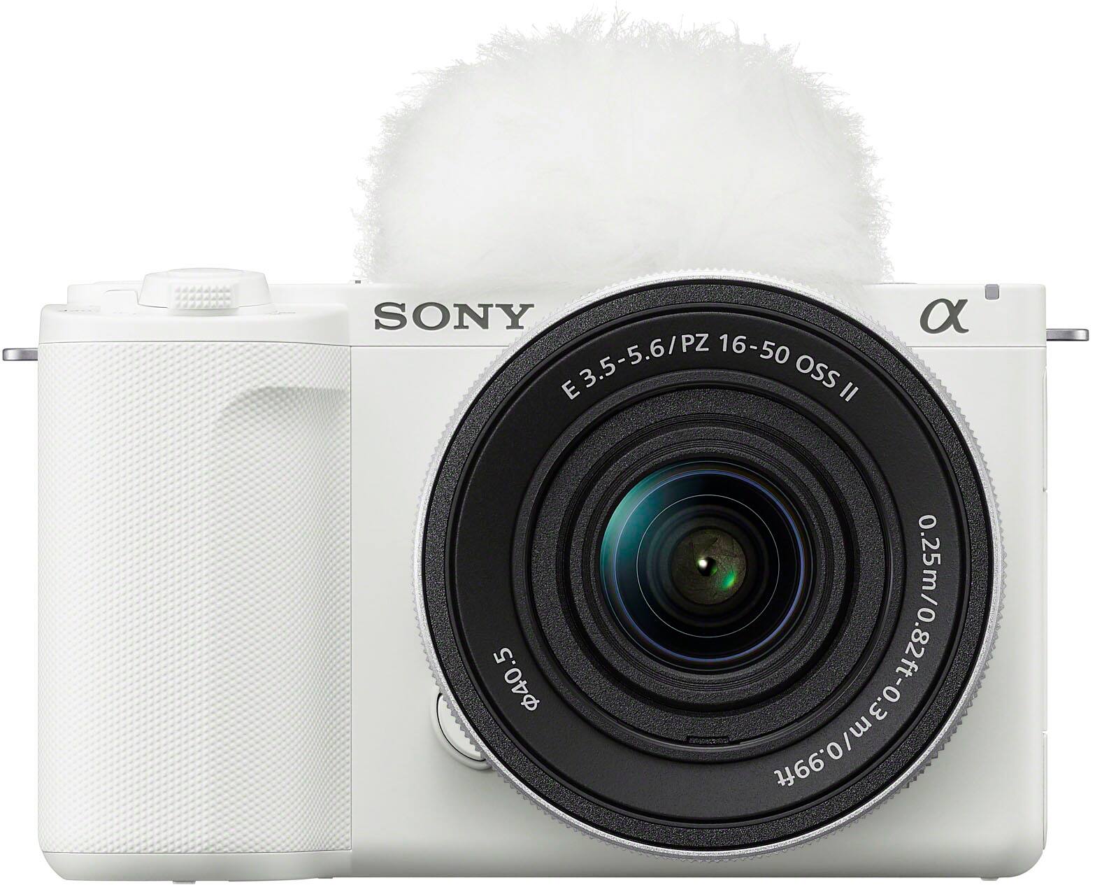 The text on the image reads: "Sony a E3.5-5.6/PZ 16-50 E oss II 40.5 .5 025m/0.82t-0.81 0.25m/0.82ft-0.81". This text is likely describing the specifications of the camera lens.