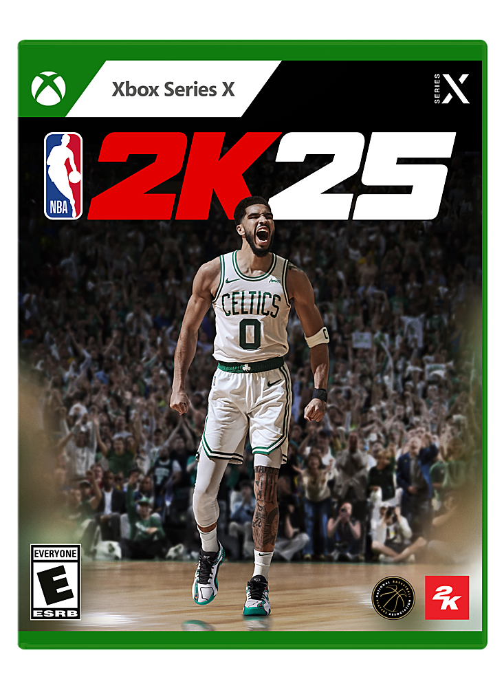 Xbox Series X NBA 2K25: An all-new basketball experience featuring the Boston Celtics. ESRB Rating: E for Everyone.