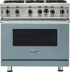 Viking - 5-Series Gas Open Burner Range - November Sky - Front_Zoom