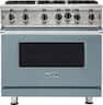 Viking - 36 in. Wide 6 Burner 5-Series Gas Open Burner Range - November Sky