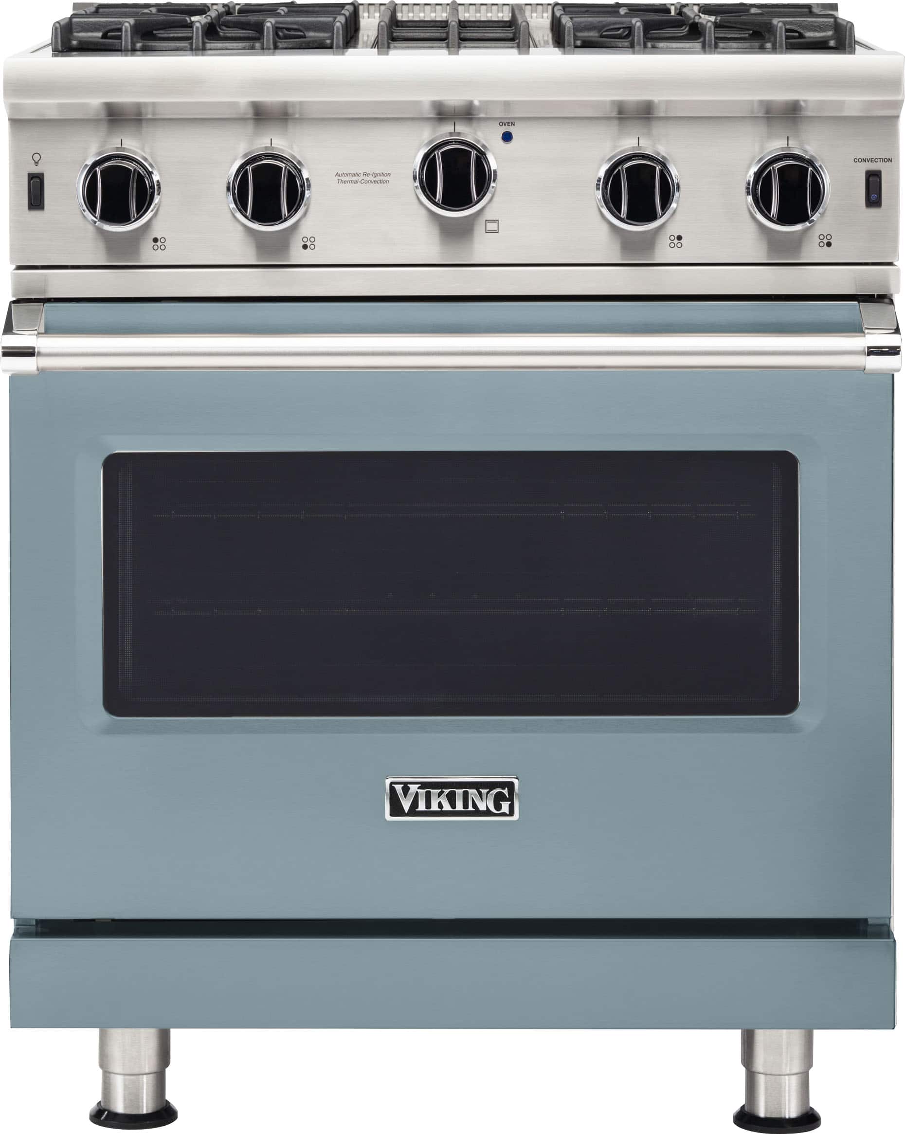 Front. Viking - 5-Series Gas Open Burner Range - November Sky.