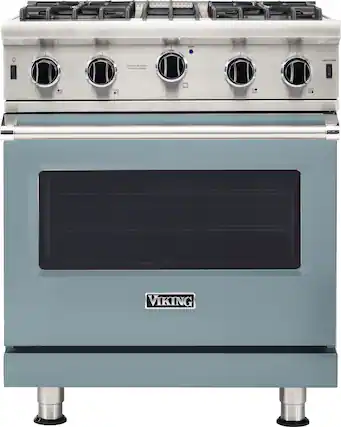 Front. Viking - 5-Series Gas Open Burner Range - November Sky.