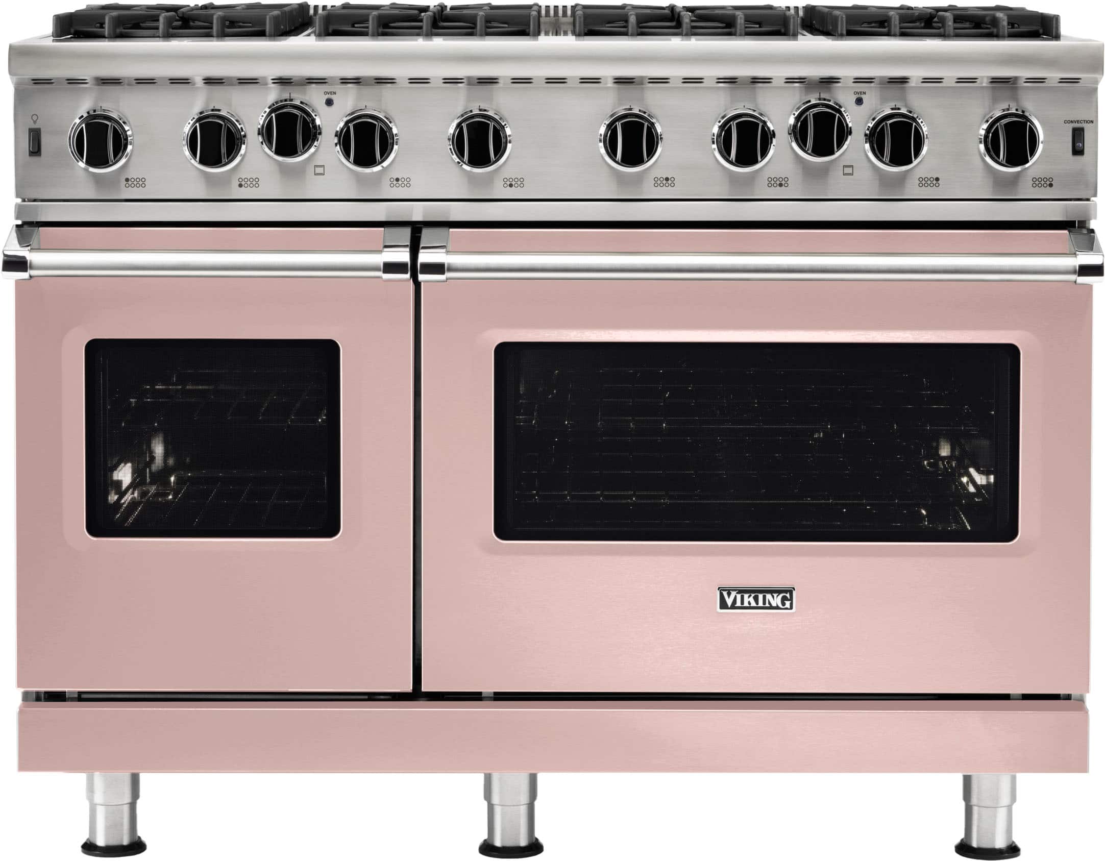 Front. Viking - 5-Series Gas Open Burner Range - Blush.