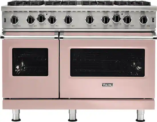 Front. Viking - 5-Series Gas Open Burner Range - Blush.