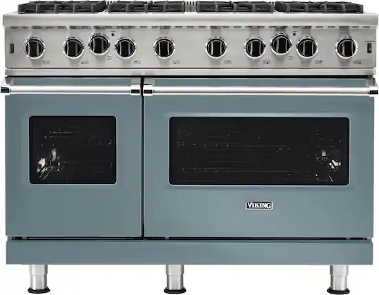 Front. Viking - 5-Series Gas Open Burner Range - November Sky.