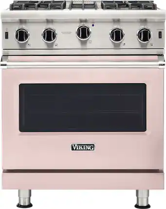 Front. Viking - 5-Series Gas Open Burner Range - Blush.