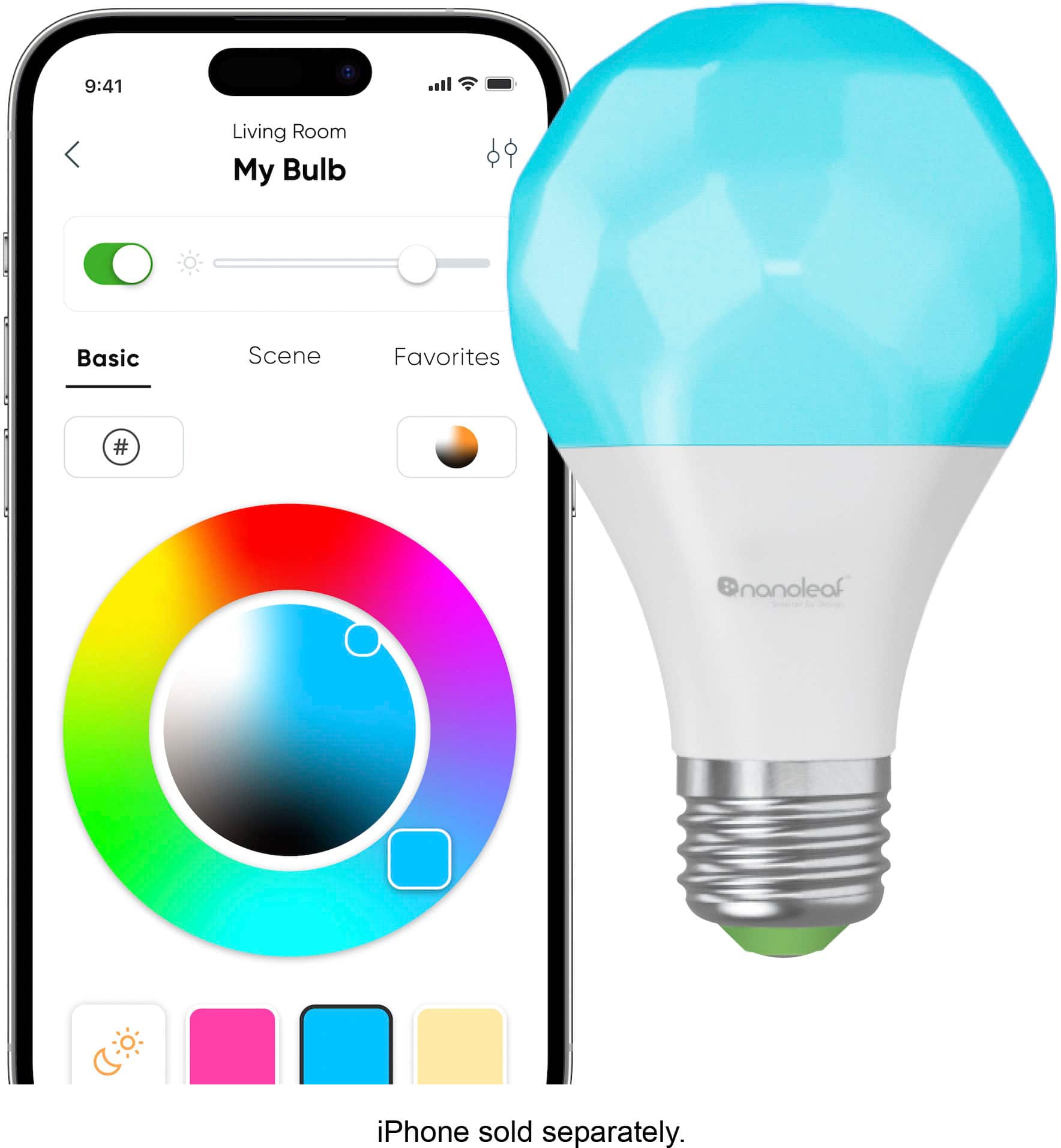 Alt View 16. Nanoleaf - Nanoleaf Matter A19 Smart LED Light Bulb - WiFi & Matter-Enabled (4 Pack) - Multicolor.