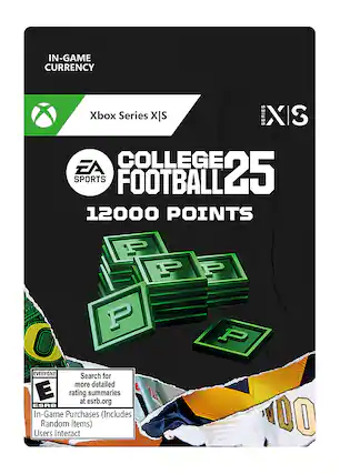 In-Game Currency Xbox Series X/S EA College Sports Football 25 12,000 Points.