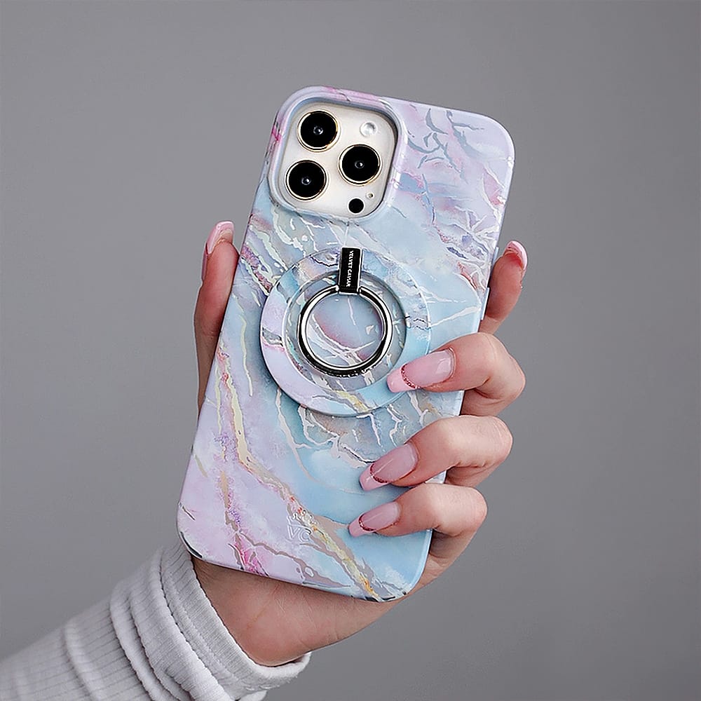 Alt View 12. Velvet Caviar - MagSafe iPhone 15 Pro Case - Holo Moonstone Marble.