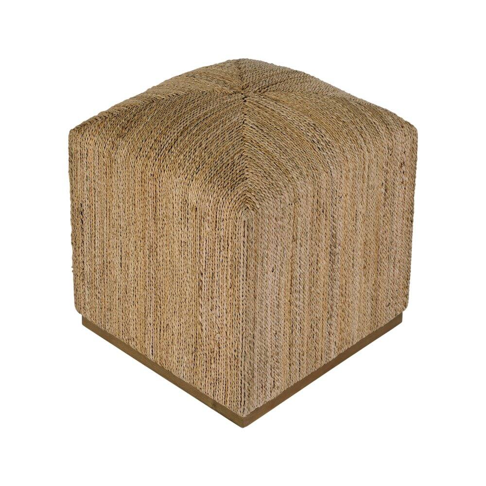 Angle. Butler Specialty - Como 17 in. W Square Banana Leaf Accent Stool - Natural.