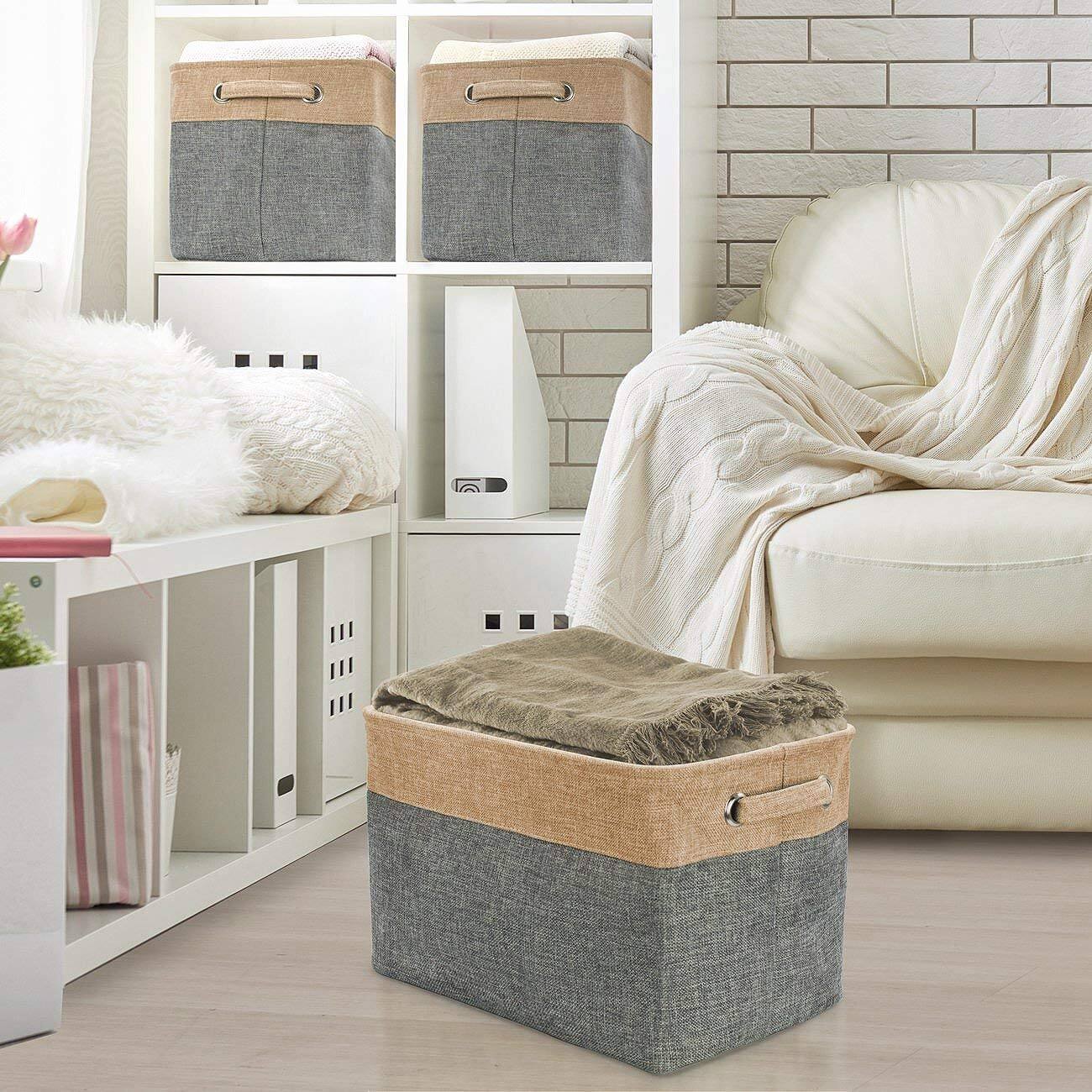 Alt View 1. Sorbus - Sorbus Collapsible Basket With Handles For Towels & Clothes (Single) - 15" L x 10.75" W x 9.50" H - Gray.