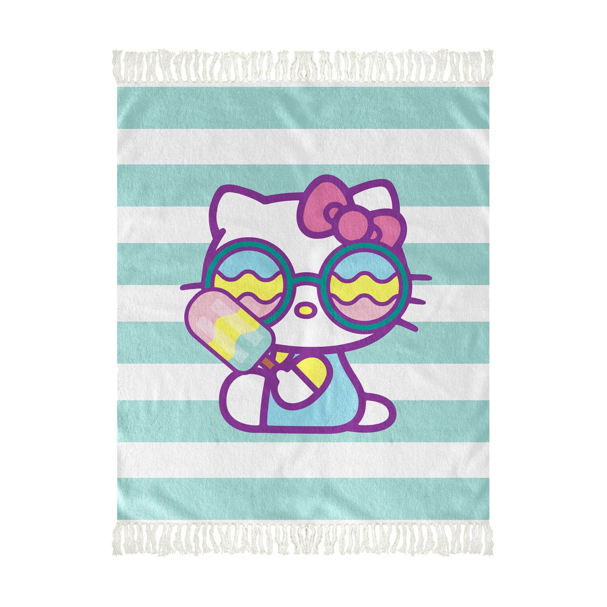 Hello Kitty - Popsicle 50 x 60 Inch Beach Throw with Tassels - Blue price history on PriceWatchPro