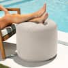 Front. Jaxx - Jaxx Spring Indoor / Outdoor Bean Bag Pouf Ottoman, Pearl - White.