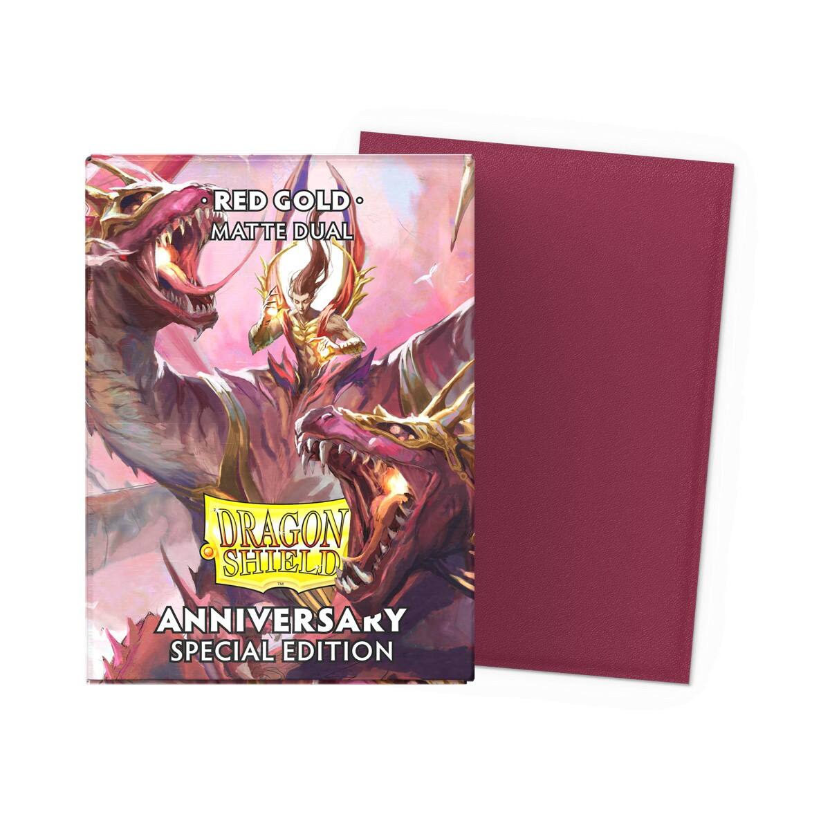RED GOLD MATTE DUAL DRAGON SHIELD ANNIVERSARY SPECIAL EDITION