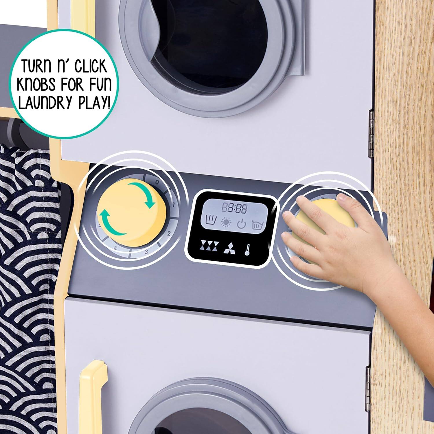 TURN n' CLICK KNOBS FOR FUN LAUNDRY PLAY! 0 i - - 88:08 4 . 1 3 1 2 I