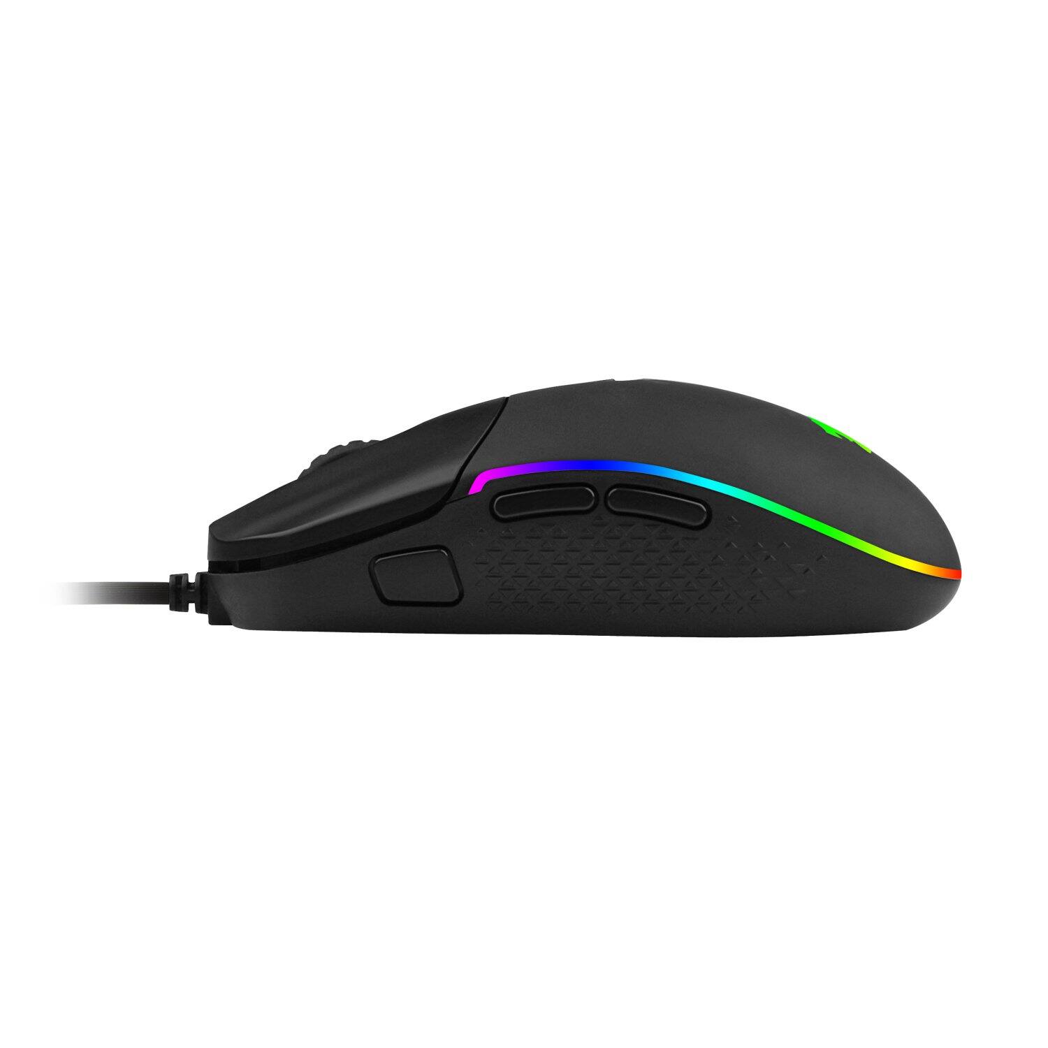 Alt View 2. REDRAGON - M719 RGB INVADER Wired Optical Gaming Mouse, 7 Programmable Buttons, RGB Backlit, 10,000 DPI with Fire Button - Black.