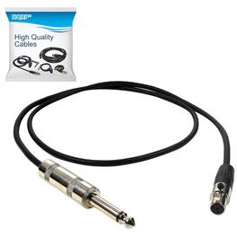 HQRP - TA4F 4-Pin Mini to 1/4 in Instrument Cable 2.5 ft for Shure, Electro-Voice Bodypack - Black
