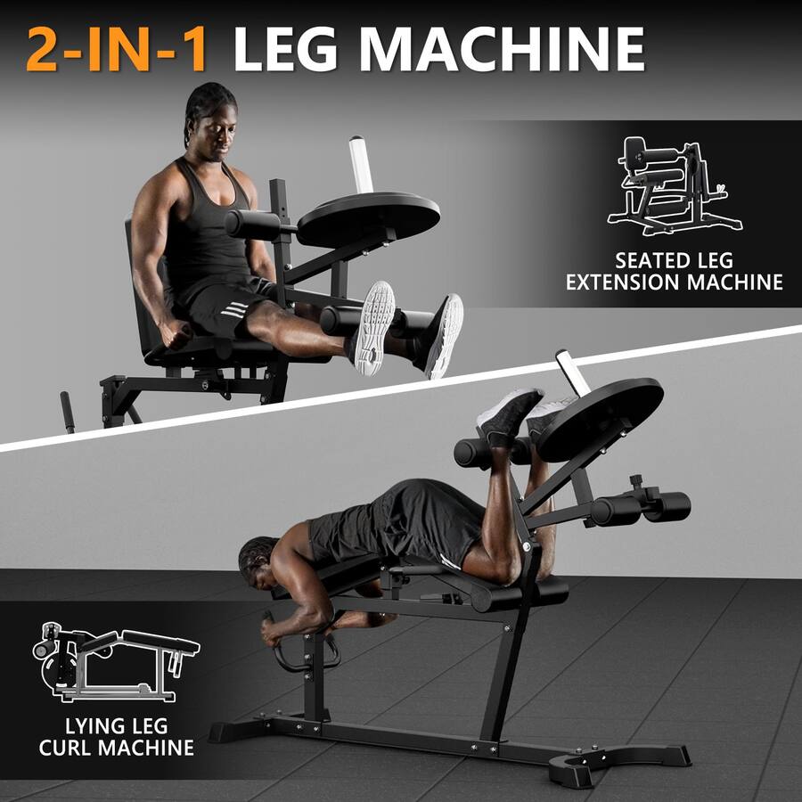 Syedee Leg Extension and Lying Curl Machine,Leg Machine with 600lbs,Leg ...