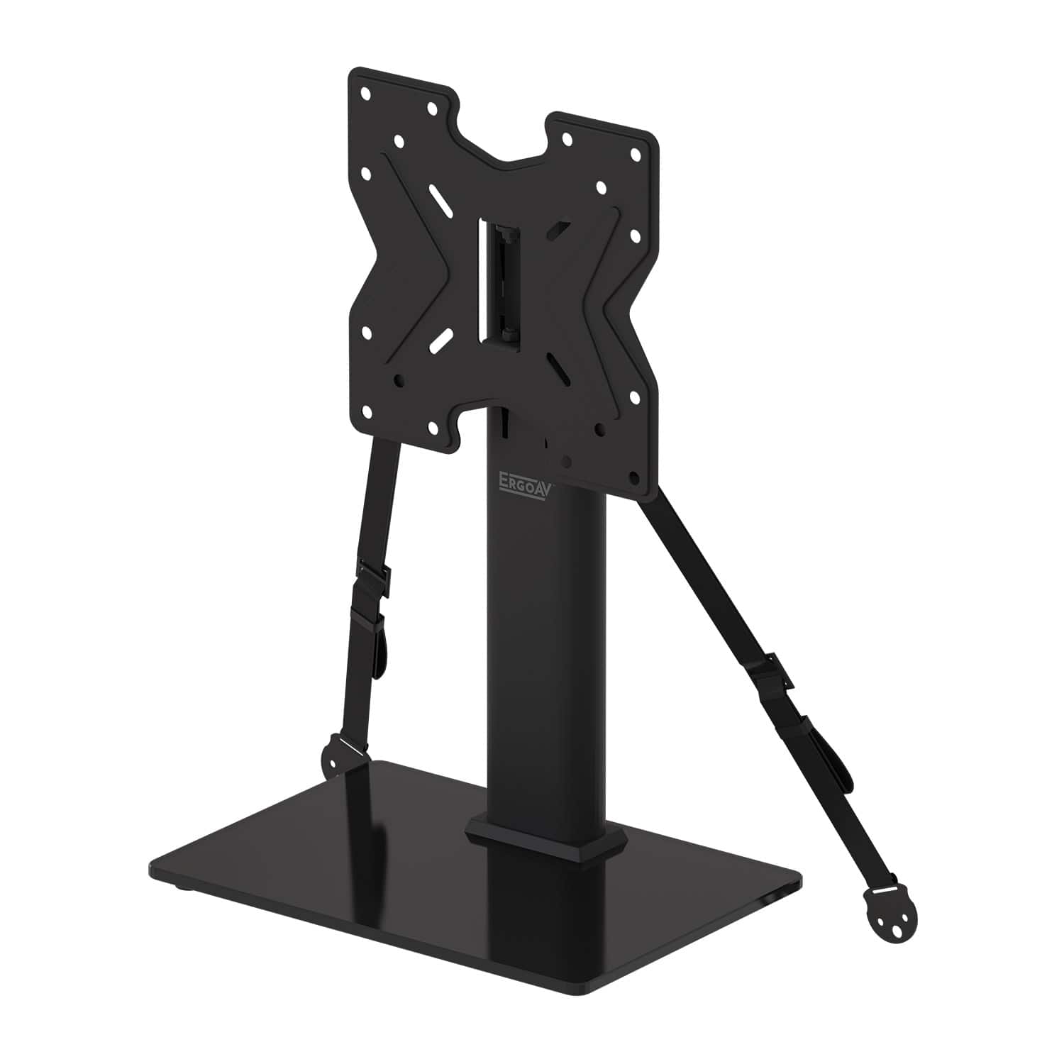 ErgoAV - Tabletop TV Stand+Swivel for 19 -43" TV - Black - Front_Zoom
