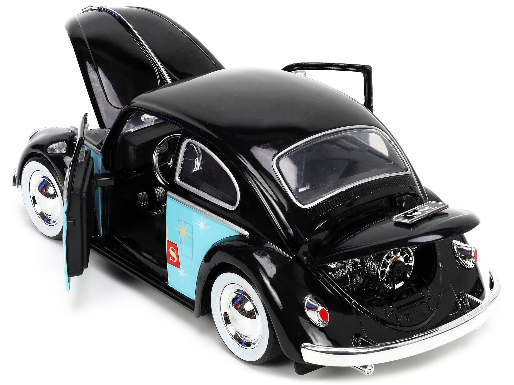 Alt View 3. Jada - 1959 Volkswagen Beetle Black with Graphics "I Love the 50's" Series 1/24 Diecast Model Car by Jada.