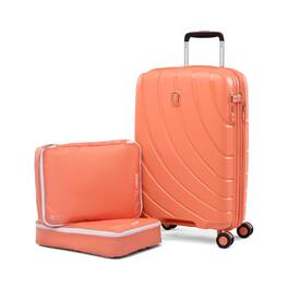 Atlantic - 3-Piece Luggage Set - Carry-on Expandable Hardside Spinner & 2- Large Washable Packing Cubes - Coral Orange