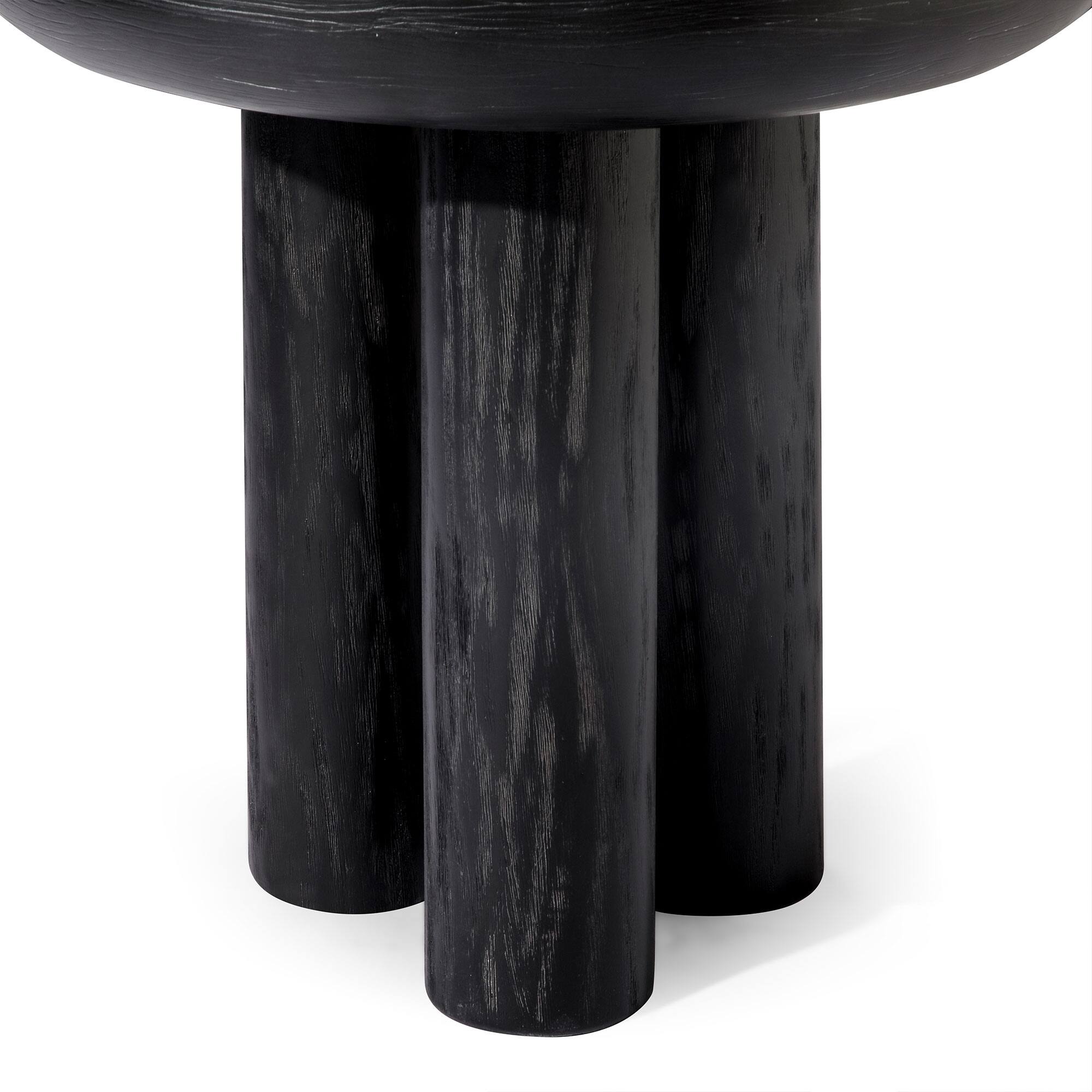Alt View 10. Maven Lane - Maven Lane Owen Rustic 19" Round Wooden Side Table End Table, Aged Black - Aged Black.