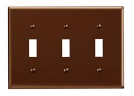 Leviton - 3 gang Thermoset Plastic Toggle Wall Plate 1 pk - Brown