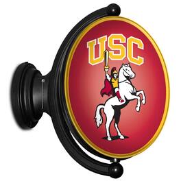 The Fan-Brand - USC Trojans 23'' x 21'' Mascot Illuminated Rotating Wall Sign - Multicolor