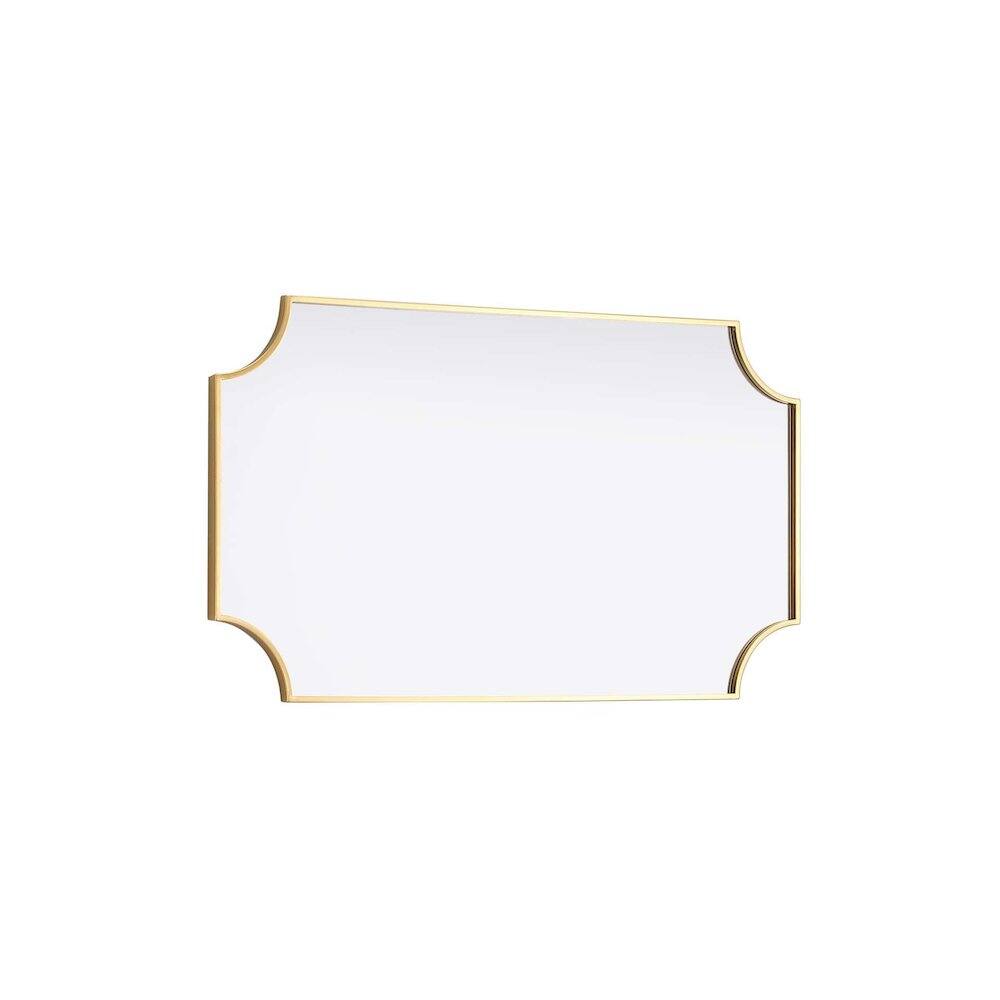 Alt View 1. Elegant Kitchen and Bath - Notched Metal Mirror 24x42 inch in Brass - Brass.