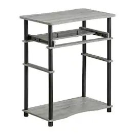 BisonOffice - Computer Desk with Finish for Home Office - French Oak Grey/Black
