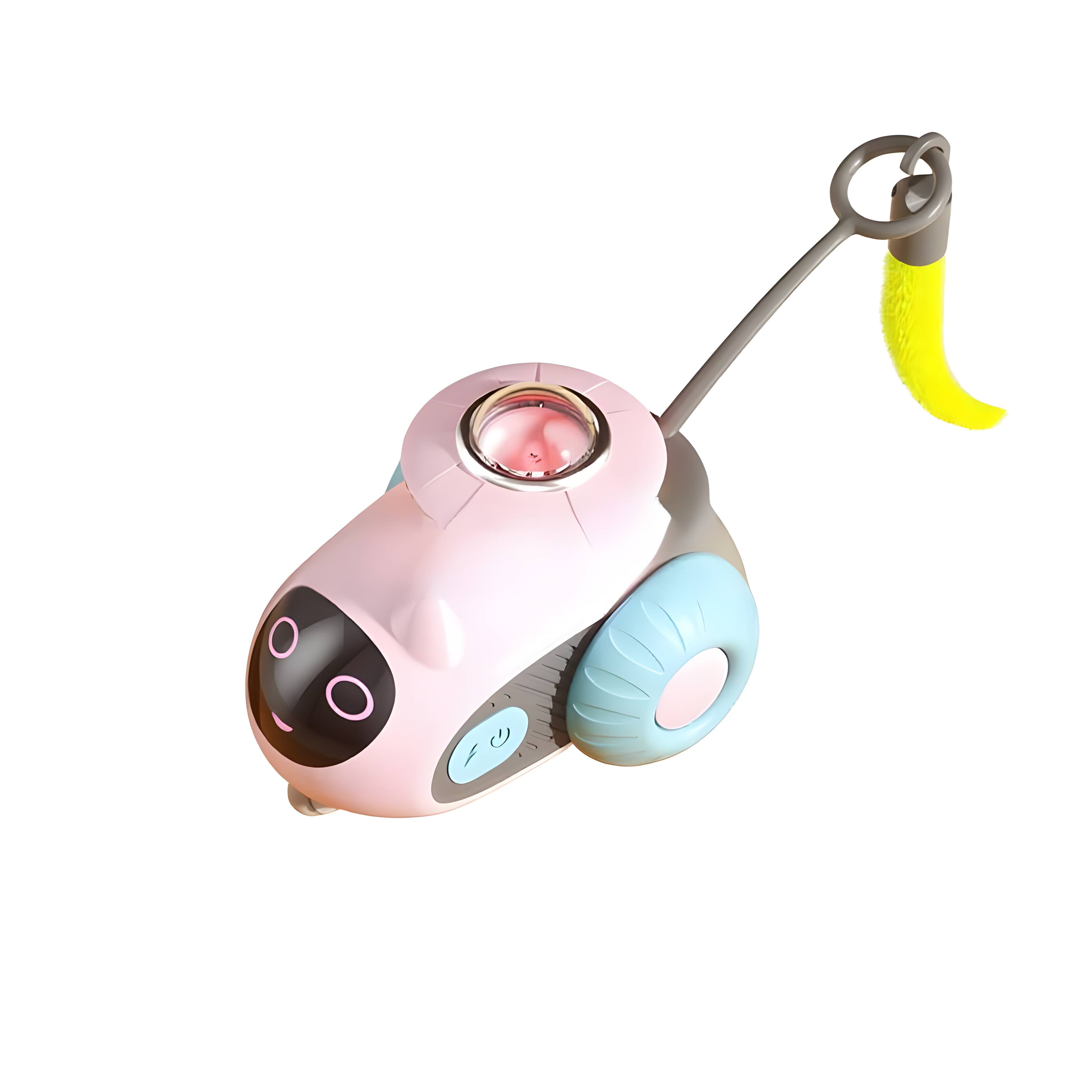 Front. Cluzine - Interactive Cat Toy Car with Remote Control, Obstacle Avoidance & Feather Wand for Indoor Cats - Multicolor.
