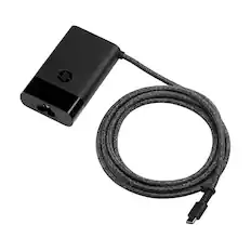 Front. HP - HP 65W USB-C LAPTOP CHARGER - Black.
