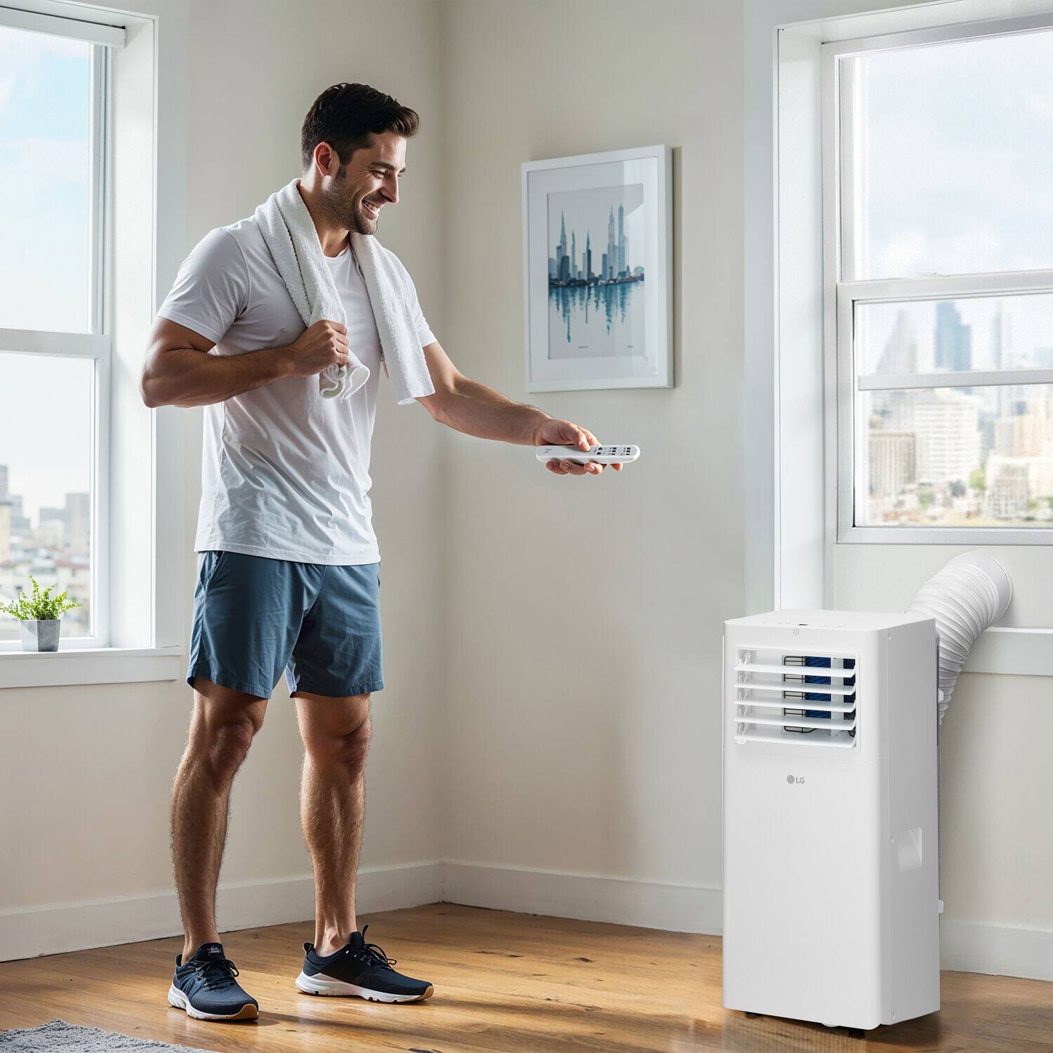 Alt View 2. LG - 250 Sq. Ft. Portable Air Conditioner 6,000 BTU - White.