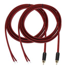 Unique Bargains - 2pcs RCA to Bare Wire Open End Audio Cable, 14AWG Gold Plated Extension Wire for Guitar, Speakers - Red
