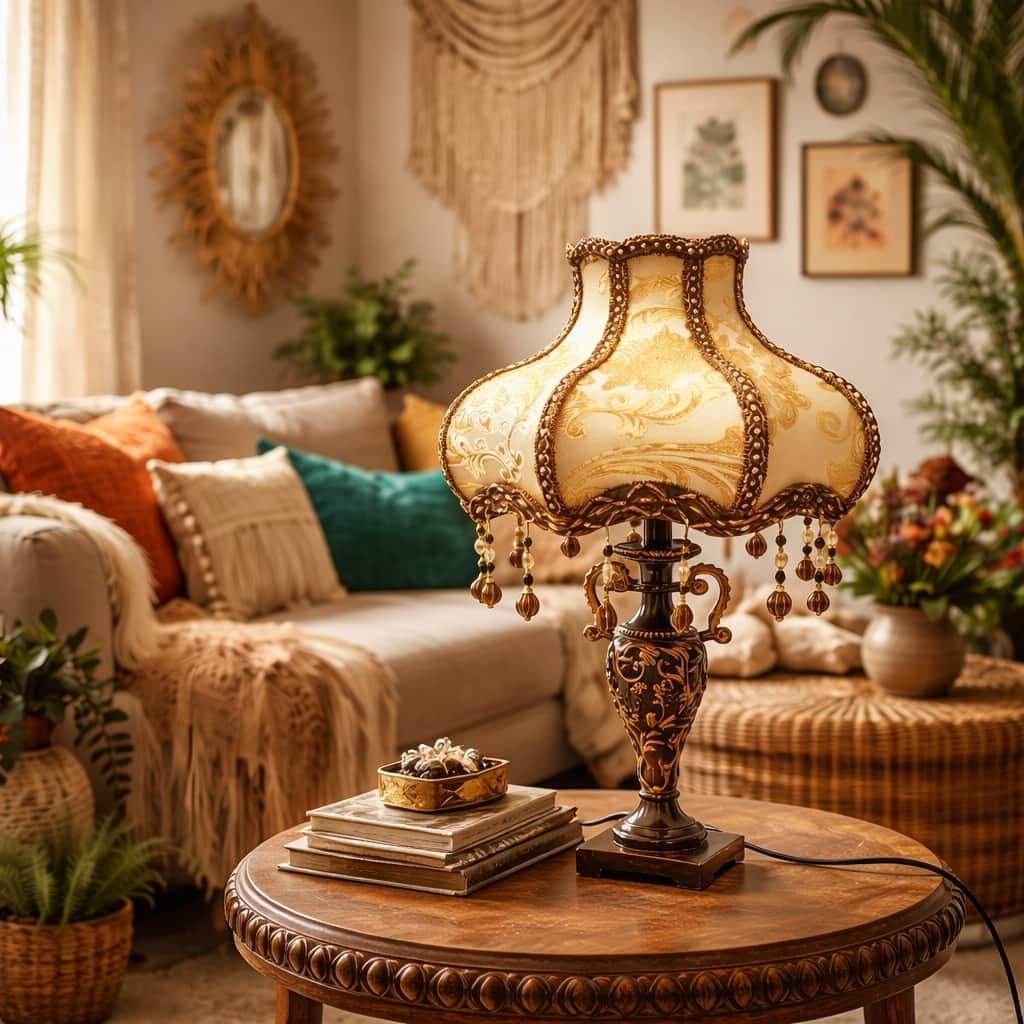 FC Design - 24"H Dark Brown Decorative Vase w/ Palace Inspired Shade Table Lamp