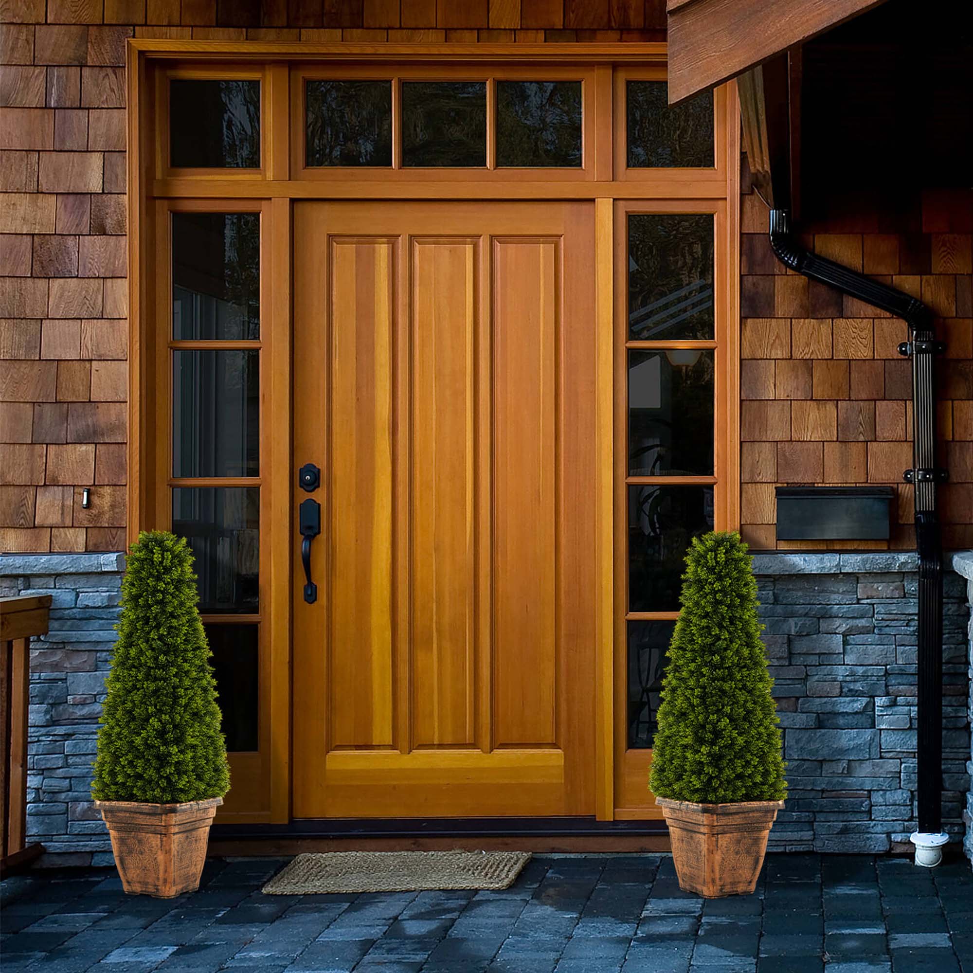 Alt View 3. Costway - Costway 3 FT Artificial Boxwood Topiary Tree Potted Fake Tree Indoor & Outdoor Faux Tree - Green.