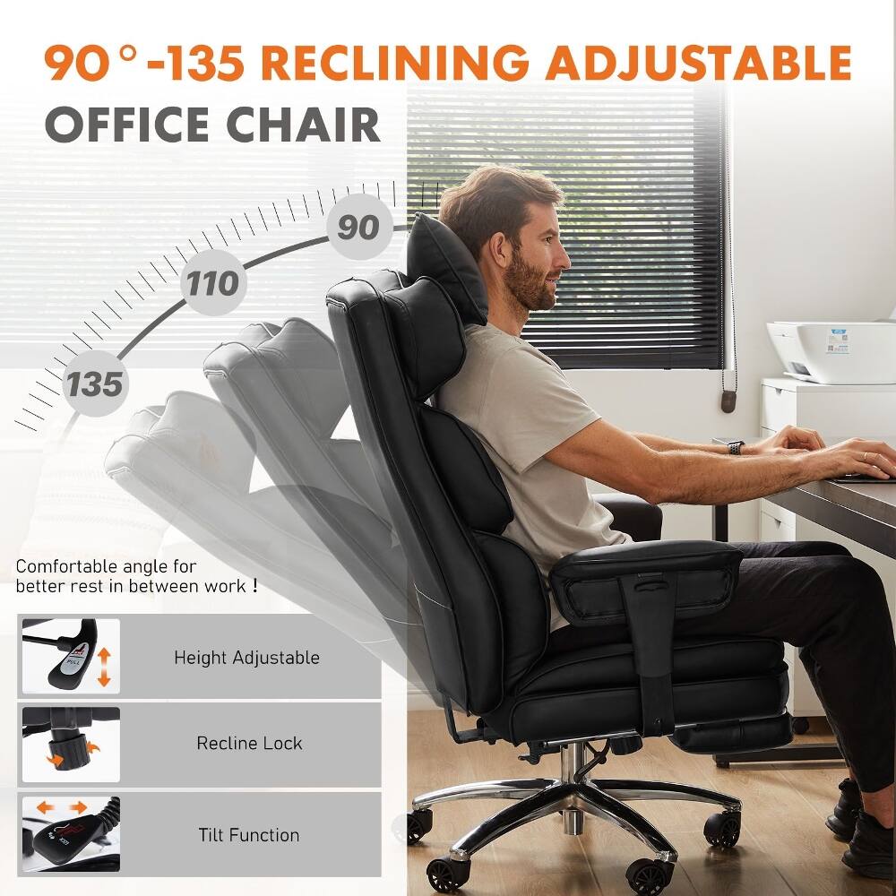 90° -135° RECLINING ADJUSTABLE OFFICE CHAIR

Comfortable angle for better rest in between work!

Height Adjustable
Recline Lock
Tilt Function
