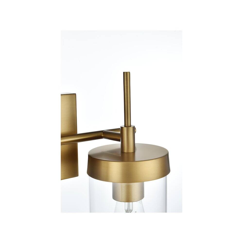 Alt View 1. Living District - Taryin 14 inch Wall Sconce in Satin Gold - Satin Gold And Clear.