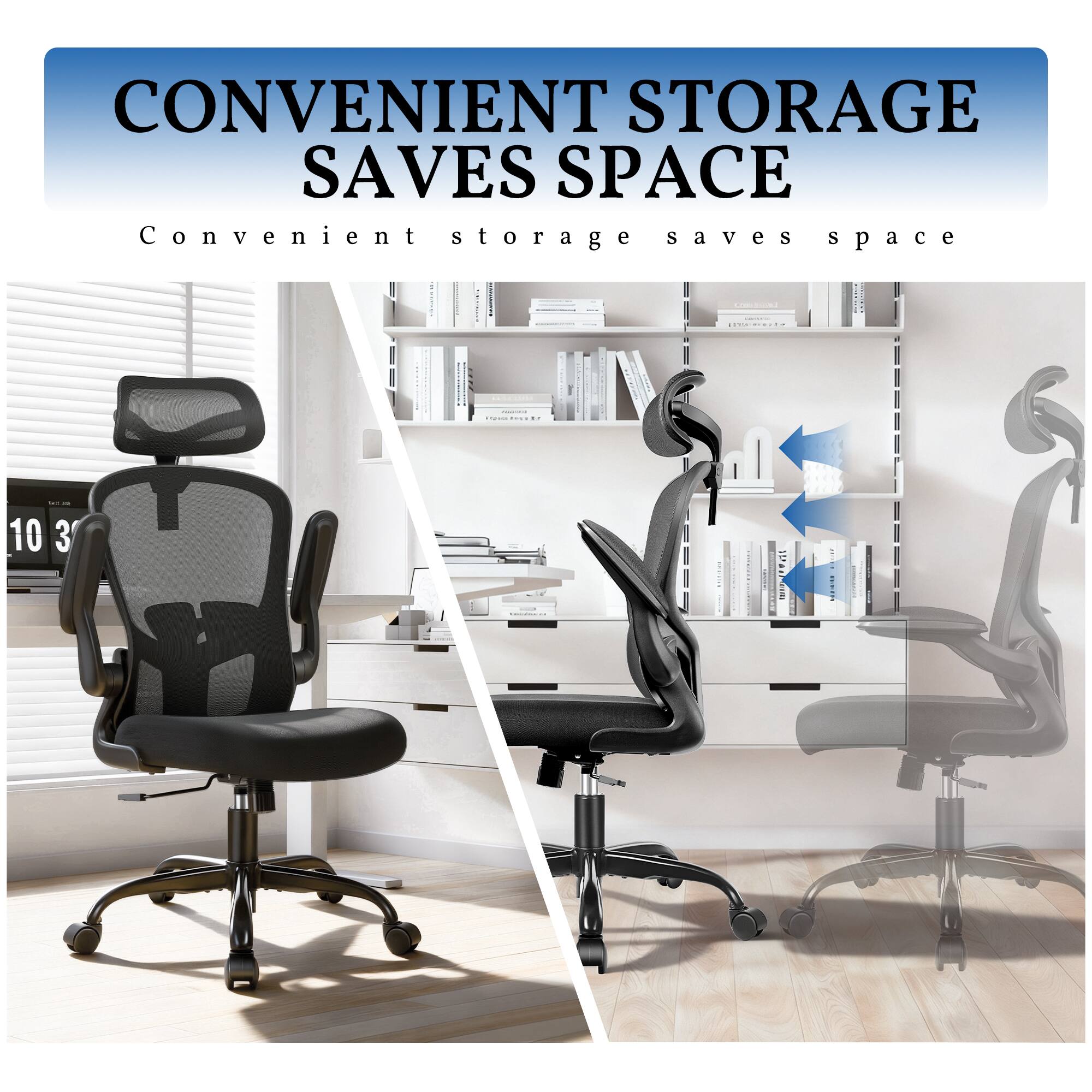 CONVENIENT STORAGE SAVES SPACE  
Convenient storage saves space