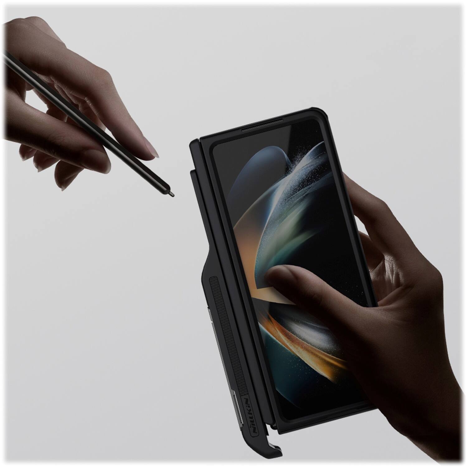 Alt View 17. SaharaCase - GRIP Series with Kickstand and Stylus Compatibility Case for Samsung Galaxy Z Fold5 - Black.